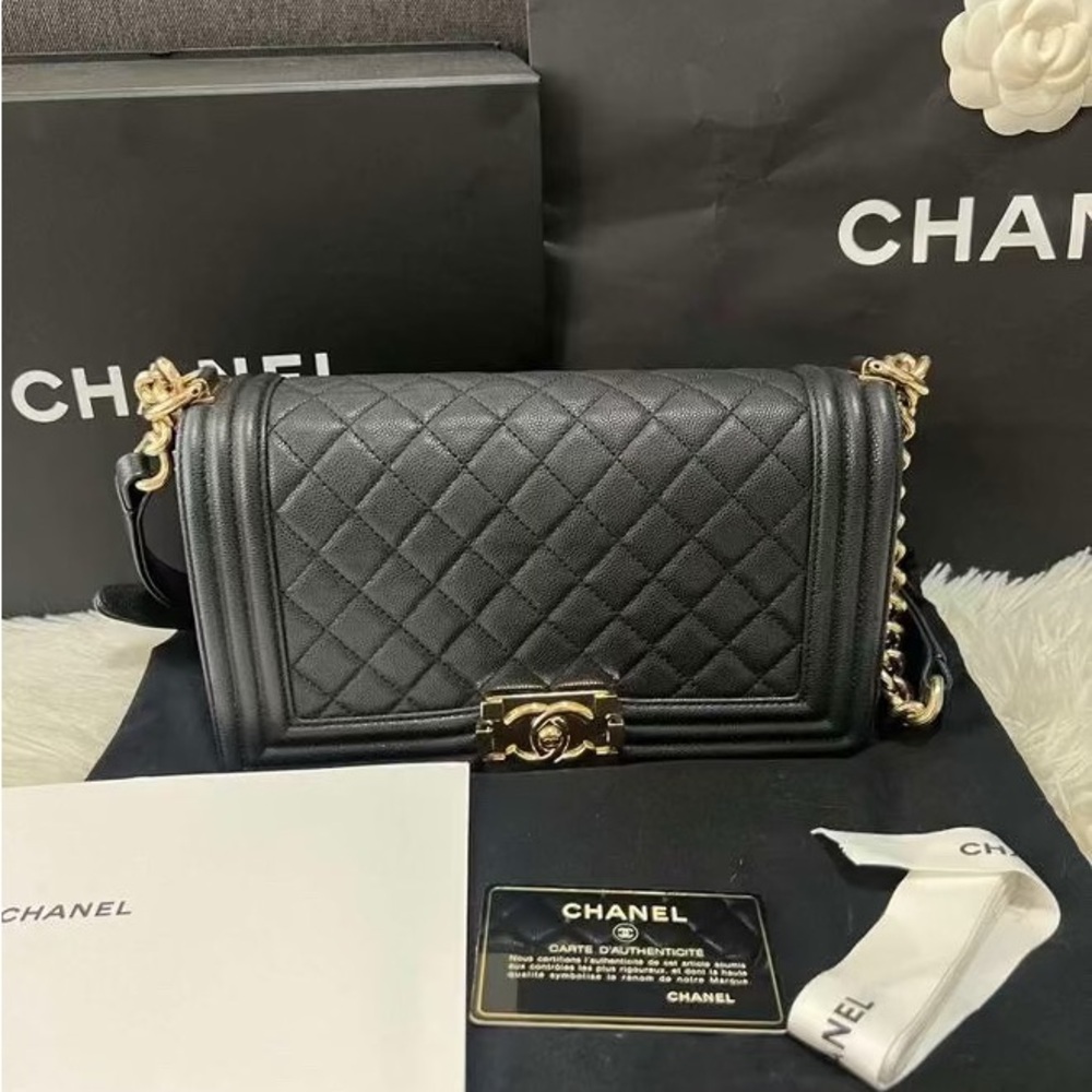 Chanel Black Quilted Crossbody with Gold Accents
